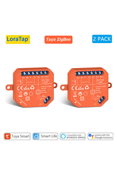 Choice1 2 PACK LoraTap Tuya ZigBee Roller Shutter Blinds Switch Relay Module ...