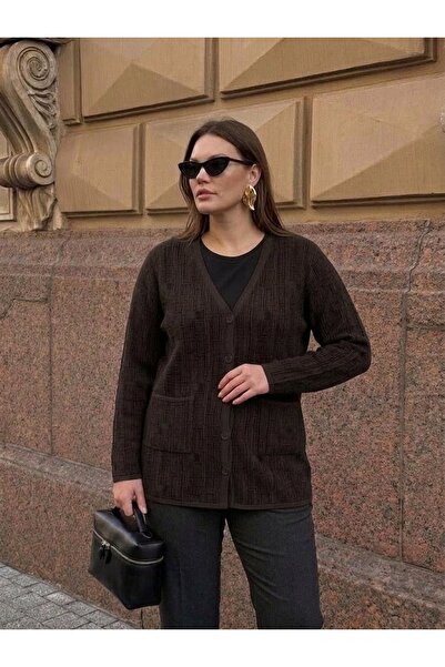 onno style women سترة كلاسيكية منسوجة بأزرار ونقشات