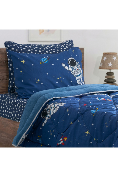 Arma Concept Single Astronaut Patterned Wellsoft Sleeping Set & Quilt + 2 Pillowcases + Fitted Sheet