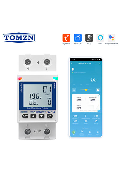 Choice قاطع دائرة Smartlife TUYA WIFI القابل لإعادة الإغلاق 1-63A 63A 110V 22...