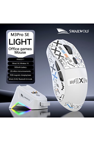 Choice1 White M3pro SE 2026 New SMAILWOLF M3 Bluetooth Wireless 3-Mode Gaming...