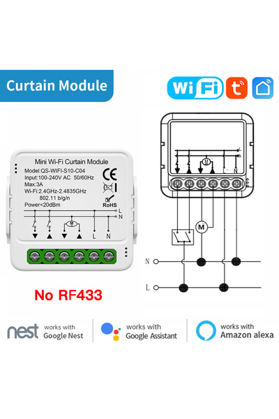 Choice1 WIFI curtain(No433 TNCE Tuya Curtain Switch module wifi zigbee rf433m...