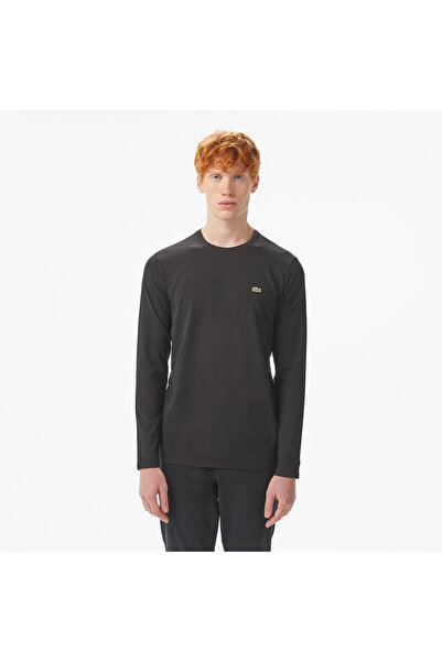 Lacoste Erkek Slim Fit Uzun Kollu Bisiklet Yaka Siyah T-Shirt