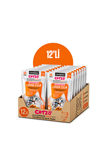 Tavuk Etli Yetişkin Kedi Yaş Maması 85 g – 12'li Paket