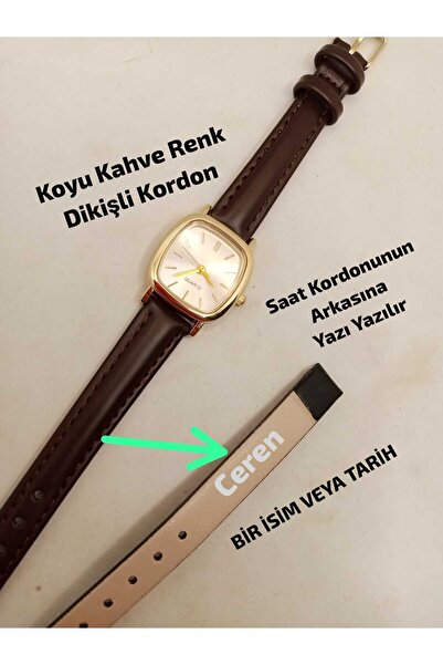 Brality KİŞİYE ÖZEL YAZI YAZILIR , Vintage Retro Kadın Kol Saati , Oval Kare ...