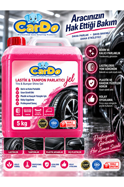 WBREX Cardo Premium Profesyonel Lastik Parlatıcı Kırmızı Jel Lastik Jeli Avan...