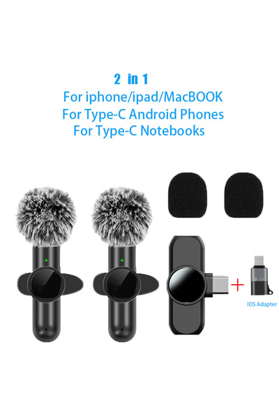Choice 1in2-IOS-Type C Basix Mini Lavalier Microphone Portable Wireless Live ...