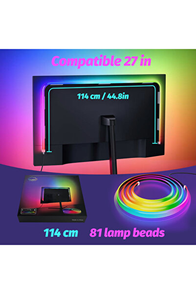 Choice شريط إضاءة LED بطول 27 بوصة، شريط إضاءة ذكي للألعاب، إضاءة خلفية للكمب...