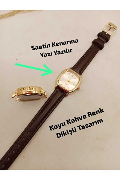 Brality KİŞİYE ÖZEL YAZI YAZILIR , Retro Tasarım Vintage Model Kadın Kol Saat...