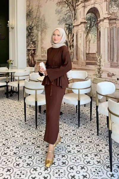 Şule Giyim Medusa Slip Dress Brown