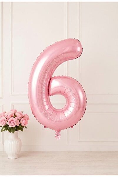 baloss fer Pink 6 Number Foil Balloon 76 cm Large Size Birthday Celebration S...