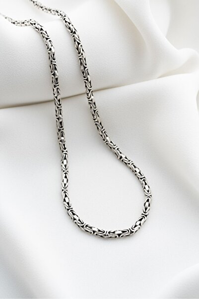 Silvano Jewelry 925 Ayar Gümüş Kral Model Erkek Zincir Kolye
