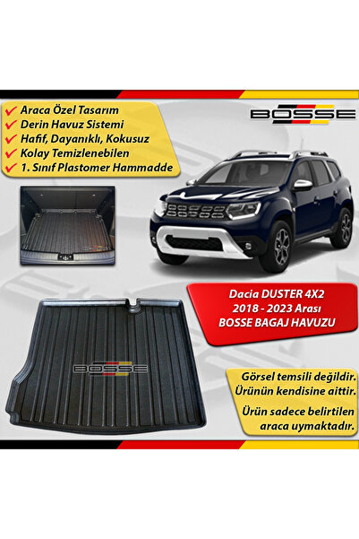 BOSSE Dacia Duster Bagaj Havuzu 4x2 2018 2023 Arası Araca Özel 3D Bagaj Havuzu