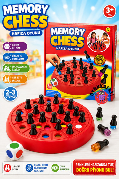 OYUNKAFASI MEMORY CHESS - HAFIZA OYUNU - BÜYÜK BOY ( Renklerle Hafıza ve Zihi...