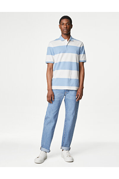 Marks & Spencer Saf Pamuklu Kısa Kollu Polo Yaka T-Shirt