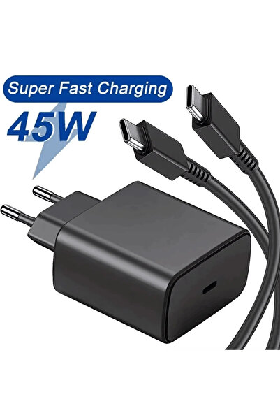 choice2 Black EU And Cable PD 45W USB C Charger Super Fast Charger Type C Cab...