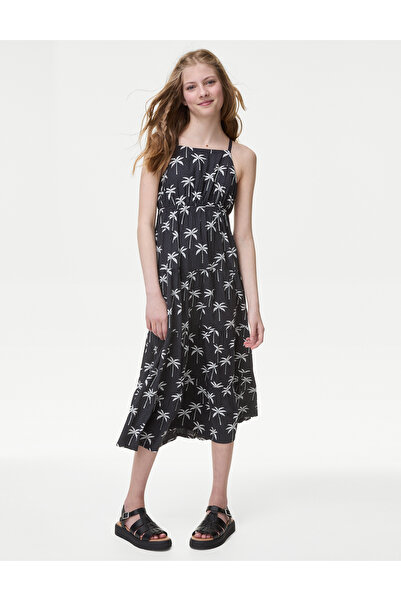 Marks & Spencer Palmiye Desenli Askılı Elbise (6-16 Yaş)