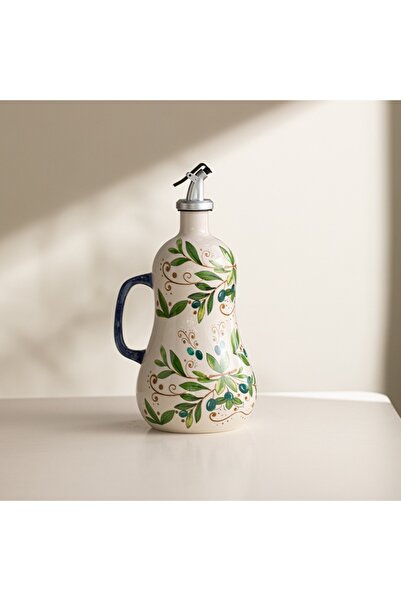 Choice10 Retro olive BPA-Free Olive Oil Dispenser Underglaze Embossed Ceramic...