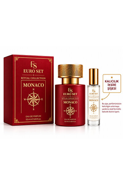 Euro Set Monaco EDP Unisex Parfüm 50ml + 10ml Kalıcılık İksiri