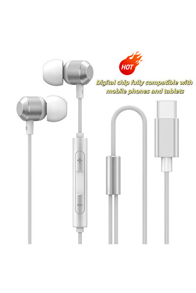 Choice A3-C-White A3 1.2M 9D HIFI Heavy Bass Earphone Type-C IOS Digital Chip...