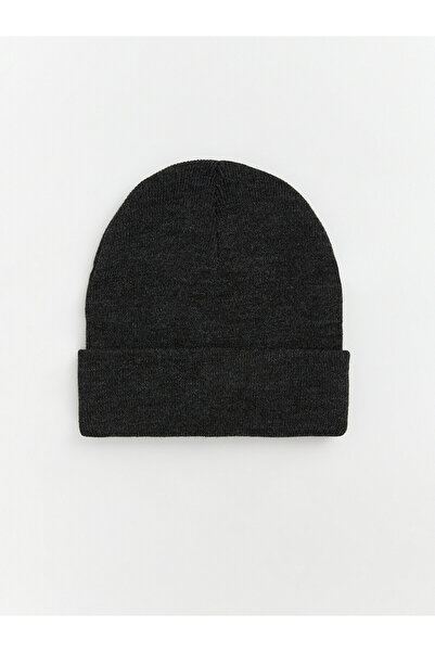 LC Waikiki Lcw Accessories Anthracite Knitwear Plain Men's Beanie with Nevavm...