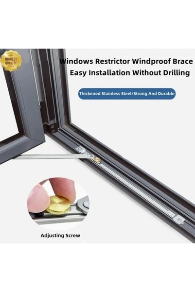 Choice No Punch Stainless Steel Telescopic Wind Support Window Limiter Angle ...
