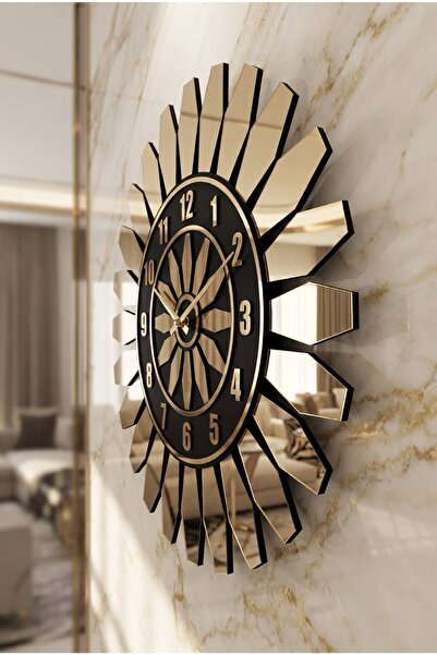 VELAKON MODERN DUVAR SAATİ SİYAH MDF PLEKSİ KARIŞIMI