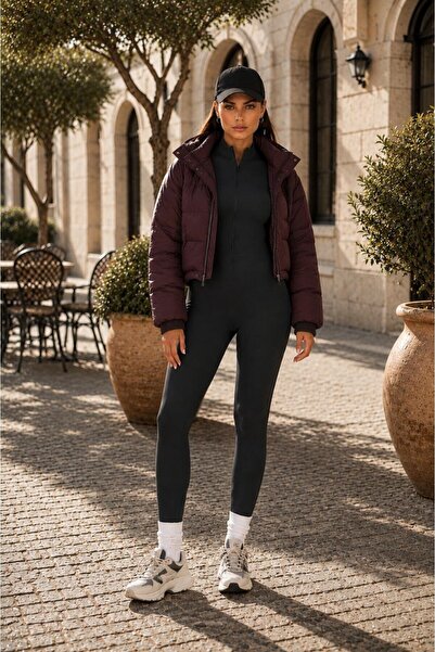 Maison La Femme Anthracite Fleece Fitted Jumpsuit