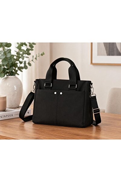 RoseBuy Bags Kadın Siyah Çok Bölmeli Omuz ve El Çantası Ayarlanabilir Askılı ...