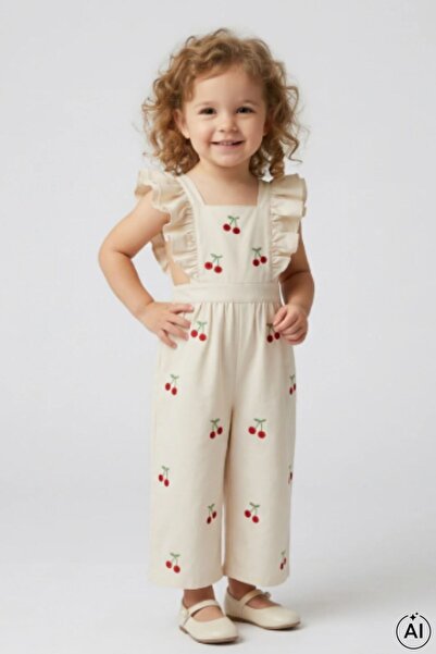Cantoy Summer Ruffle Detailed Cherry Baby Romper