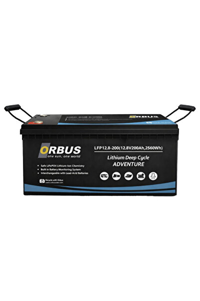 ORBUS 12.8 V Volt 200 Ah Amper 2560 Wh Lityum Batarya Lifepo4 Lityum Akü