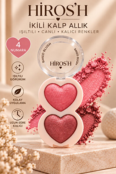 HİROS'H Kalpli İkili Allk Baked Blusher Toz Form Allık