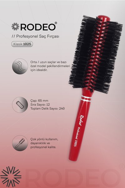 RODEO 1025 Hair Brush Blow Drying, Combing, Styling - Heat Resistant, Anti-Frizz