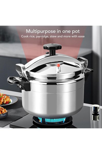 SAHABA 9 liter Aluminium Pressure Cooker, Pressure Pot, Cooking Pot with Safety Lock & Valve, Fast Manual Cooker for Stews, Meat, Vegetables, Gas, Electric Stove Compatible