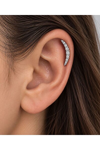 Arescollection Cerrahi Çelik Gümüş Renk Kıkırdak Helix Piercingi