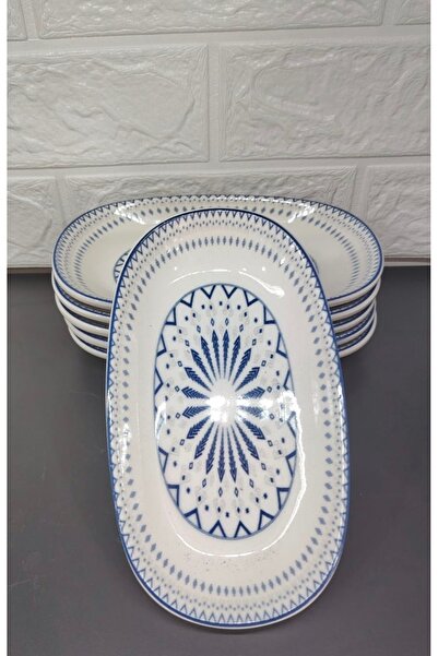 Güral Güral Porcelain Digital Model 6 Pieces 19 cm (Small) Boat Plate
