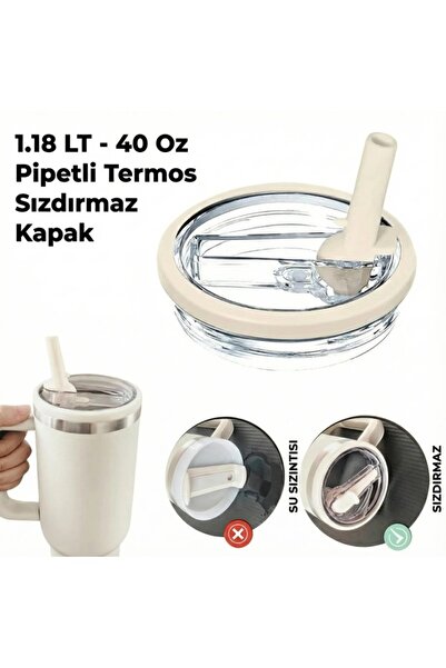 Stanley Uyumlu Pipetli Quencher 1.18 LT Termoslar İçin KREM Sızdırmaz Kapak