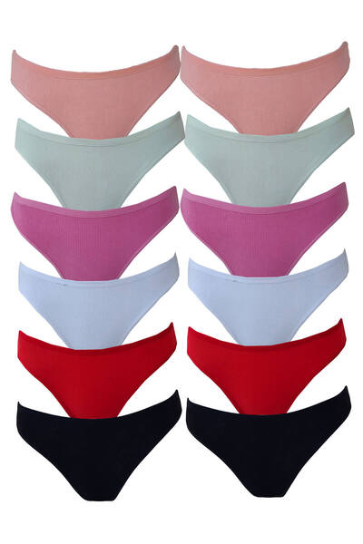 Hepsine Rakip 12 Pack Women's Camisole Panties Cotton Colorful Bikini