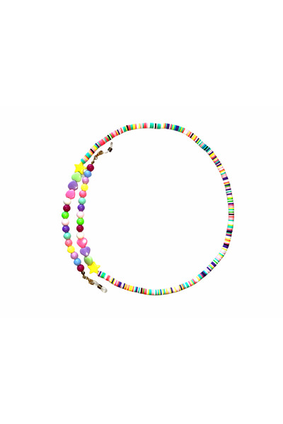 JULIANO Fimo Colorful Heart Ball Glasses Chain - Necklace - Bracelet