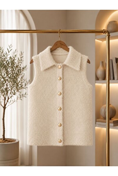 DAĞON'S Polo Yaka Kadın Basic Yumuşak Dokulu Yelek