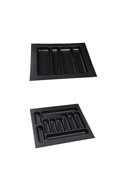 GörSeç 2li Set 62x49 Düzenleyici Raf 62*49 Siyah Kepçelik Kaşıklık (57X40 A K...