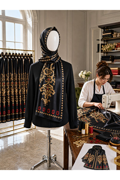 Muslima Wear Majesty Siyah Şal