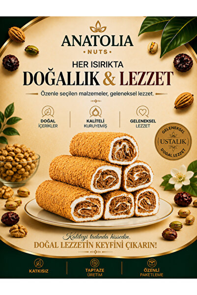 Anatolia Nuts Lotus Biscoff Kaplamalı Lotus Kremalı Sarma Lokum 500gr
