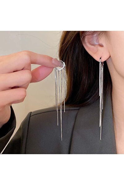 Choice 02 925 Silver Needle Korean Fashion Long Chain Tassel Earrings For Wom...