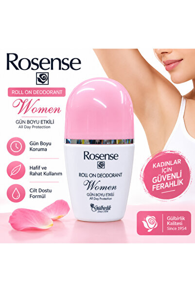 Rosense Kadin Roll On Deodorant 50 ml GÜl Yagi ÖzlÜ GÜn Boyu Etkili Ter Önley...