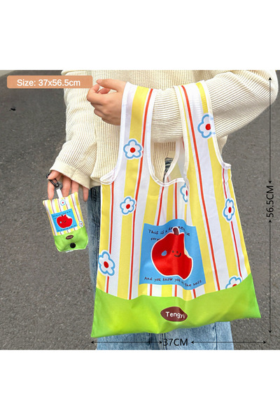 Choice A Cute Shopping Bag Large Capacity Supermarket Eco-Friendly Bag Foldab...