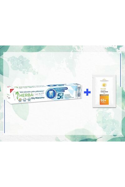 Herbadent Aloevera & Bitki Özlü Flörürsüz Diş macunu Cozmoderm Güneş Kremi He...