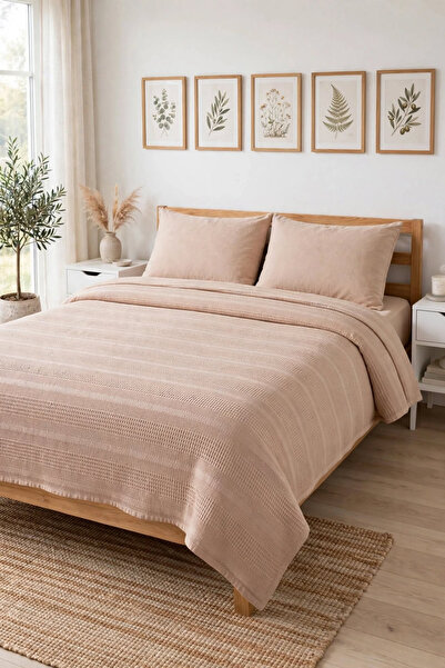 evdehome Pamuk Dual Çift Kişilik Pike Seti 200x230, Lastikli Çarşaf 160x200, ...