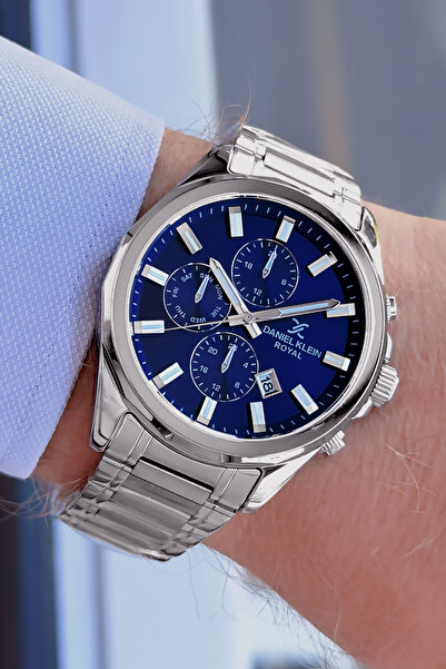 Daniel Klein Men's Wristwatch 3 Atm Waterproof Silver Color Steel Band Cbk436