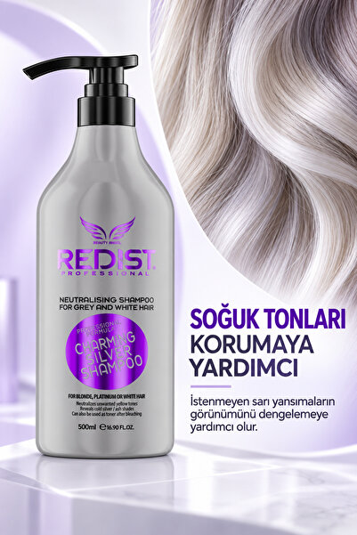 Redist Boyalı Röfleli Beyaz ve Gri Saçlar Için Silver Şampuan 500 ml